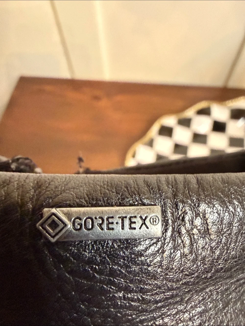 Kenneth Cole Gore Tex Leather Ankle Boots Black Block Heel Waterproof 9.5